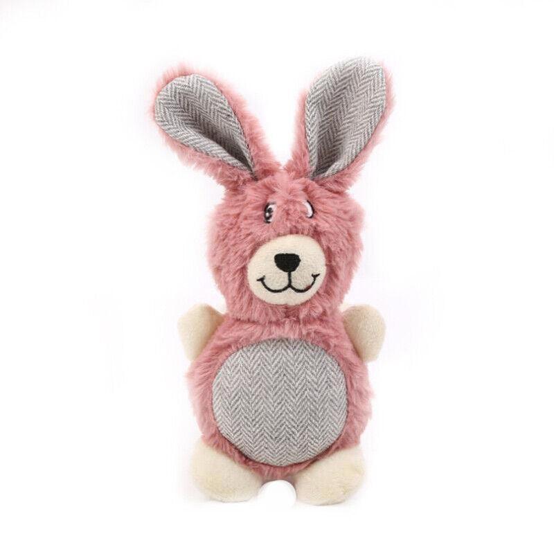 Squeaky Dog Toy Plush Chew Rope Pet Puppy Toys with Squeaker Crinkle for Teething - Brown Donkey