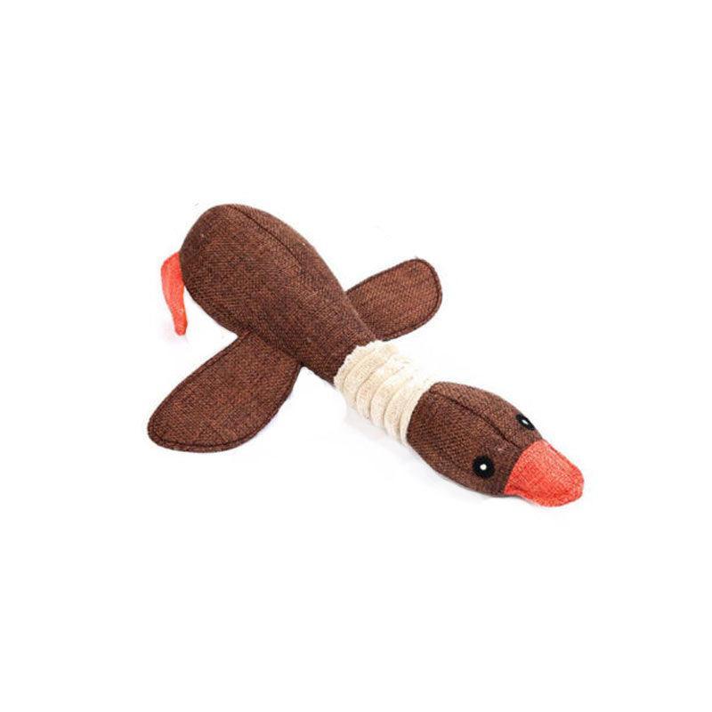 Squeaky Dog Toy Plush Chew Rope Pet Puppy Toys with Squeaker Crinkle for Teething - Grey Donkey