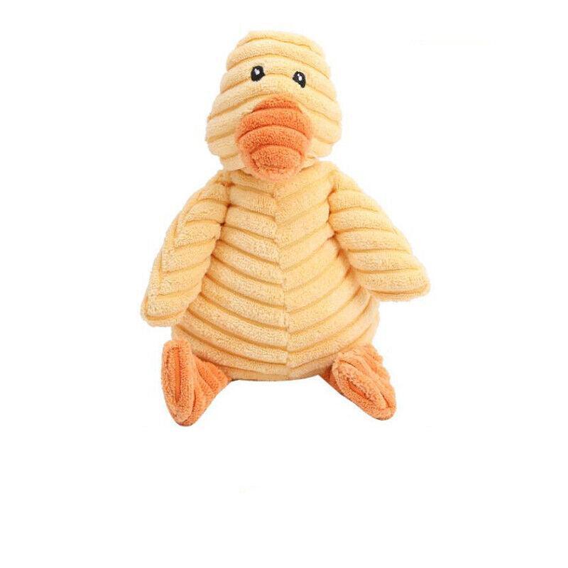 Squeaky Dog Toy Plush Chew Rope Pet Puppy Toys with Squeaker Crinkle for Teething - Grey Donkey