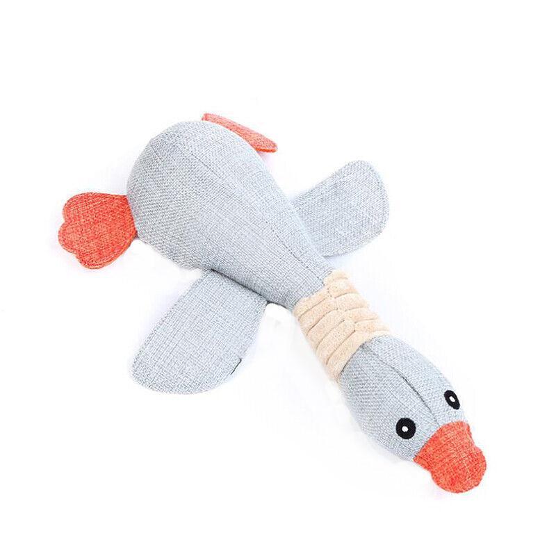 Squeaky Dog Toy Plush Chew Rope Pet Puppy Toys with Squeaker Crinkle for Teething - Light Pink Rabbit