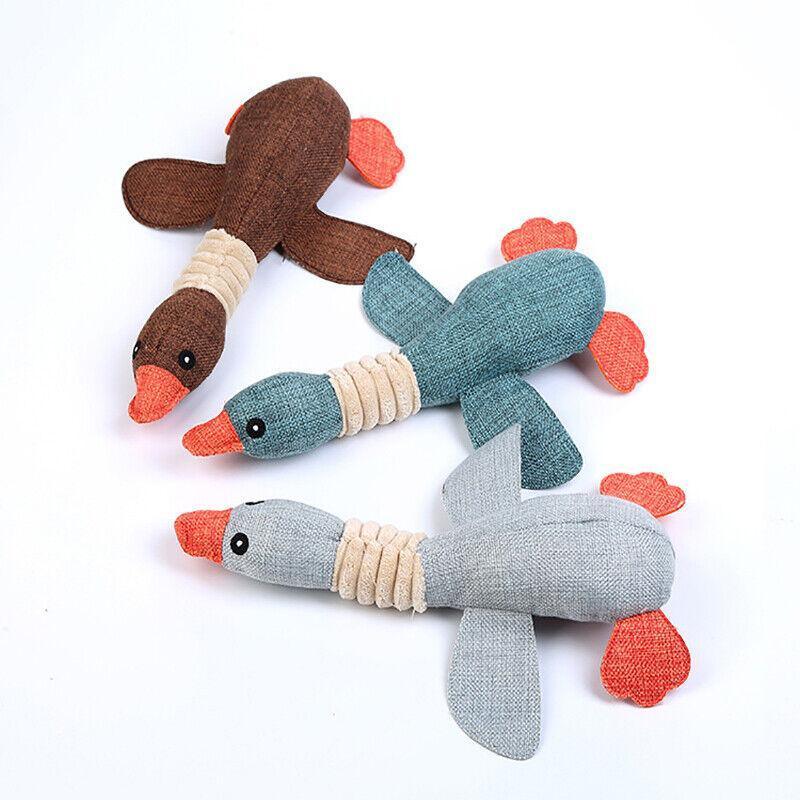 Squeaky Dog Toy Plush Chew Rope Pet Puppy Toys with Squeaker Crinkle for Teething - White Donkey