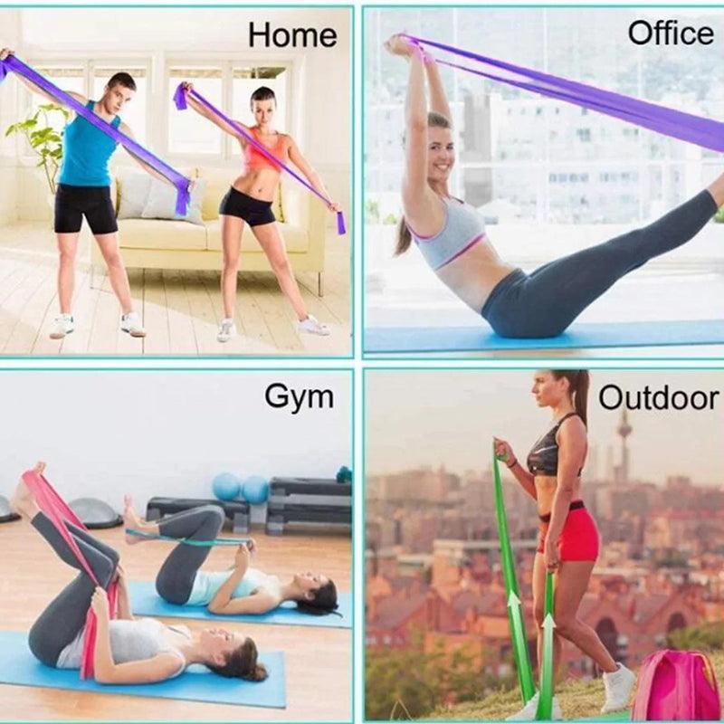 1.5m Elastic Yoga Stretch Resistance Bands Exercise Fitness Band Theraband - Blue