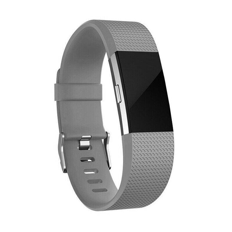 L Size Silicone Watch Wrist Sports Strap For Fitbit Charge Band Wristband Replacement - Brown