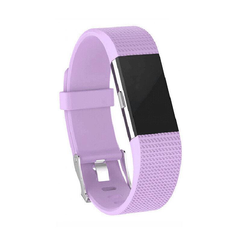 L Size Silicone Watch Wrist Sports Strap For Fitbit Charge Band Wristband Replacement - Brown