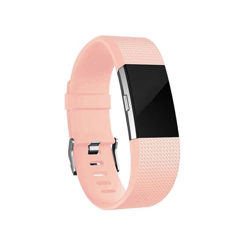 L Size Silicone Watch Wrist Sports Strap For Fitbit Charge Band Wristband Replacement - Brown