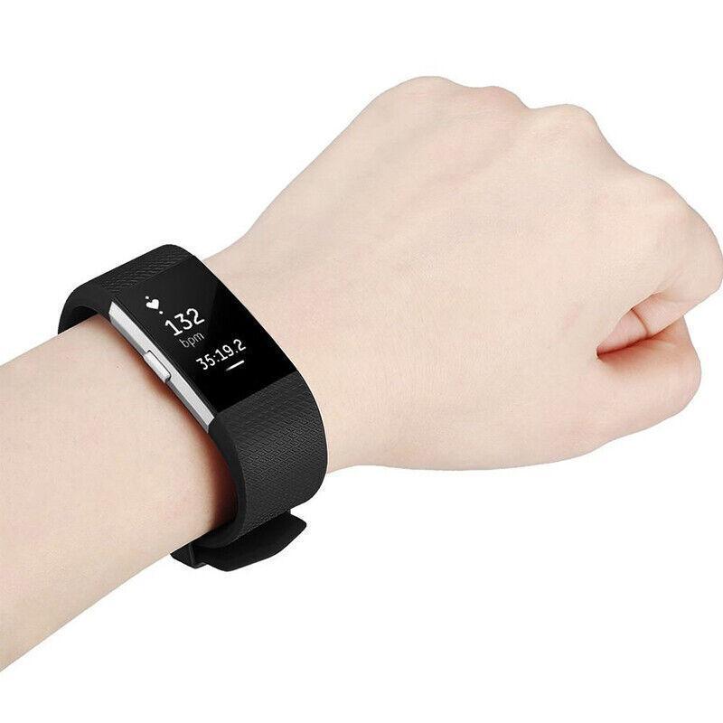 L Size Silicone Watch Wrist Sports Strap For Fitbit Charge Band Wristband Replacement - Light Pink
