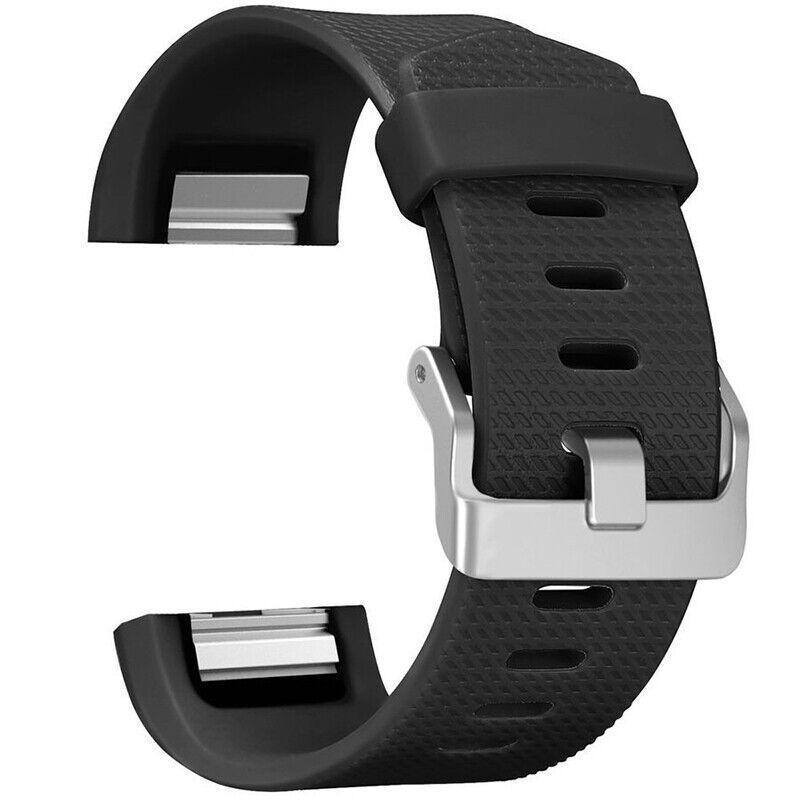 L Size Silicone Watch Wrist Sports Strap For Fitbit Charge Band Wristband Replacement - Light Pink