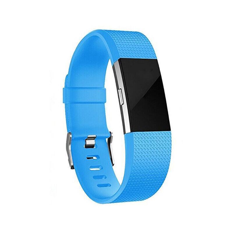 L Size Silicone Watch Wrist Sports Strap For Fitbit Charge Band Wristband Replacement - Rose Red