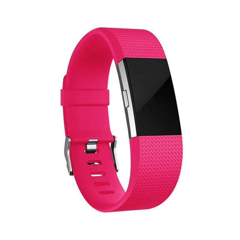 L Size Silicone Watch Wrist Sports Strap For Fitbit Charge Band Wristband Replacement - Sky Blue