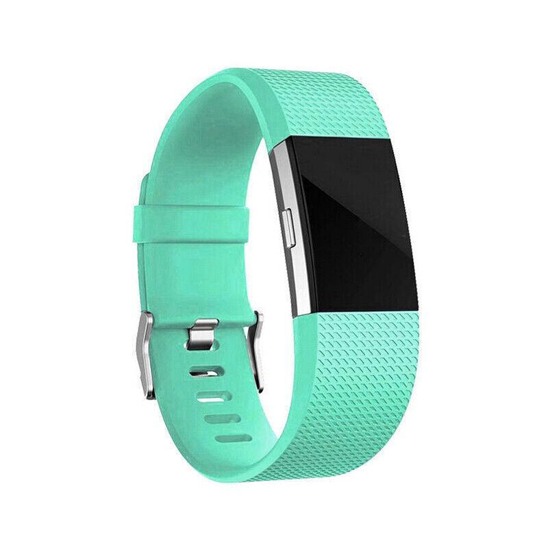 L Size Silicone Watch Wrist Sports Strap For Fitbit Charge Band Wristband Replacement - Sky Blue