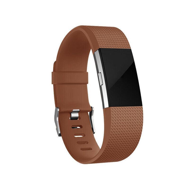 L Size Silicone Watch Wrist Sports Strap For Fitbit Charge Band Wristband Replacement - White