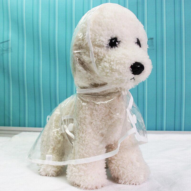 Puppy Waterproof Pet Dog Raincoat Jacket Clothes Vest Rain Coat Outdoor Hoodies White - L
