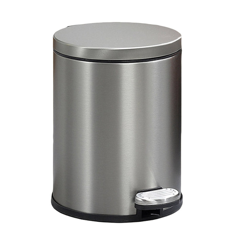 Trash Can Double Layer Foot Pedal Design with Lid Household Bin Kitchen Bathroom - White