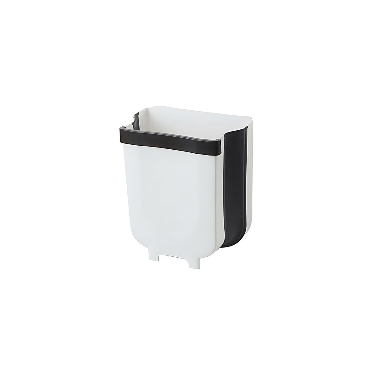 9L Hanging  Bin Wall Mounted Folding Waste Bin Kitchen Dining Cabinet Trash Can - Khaki