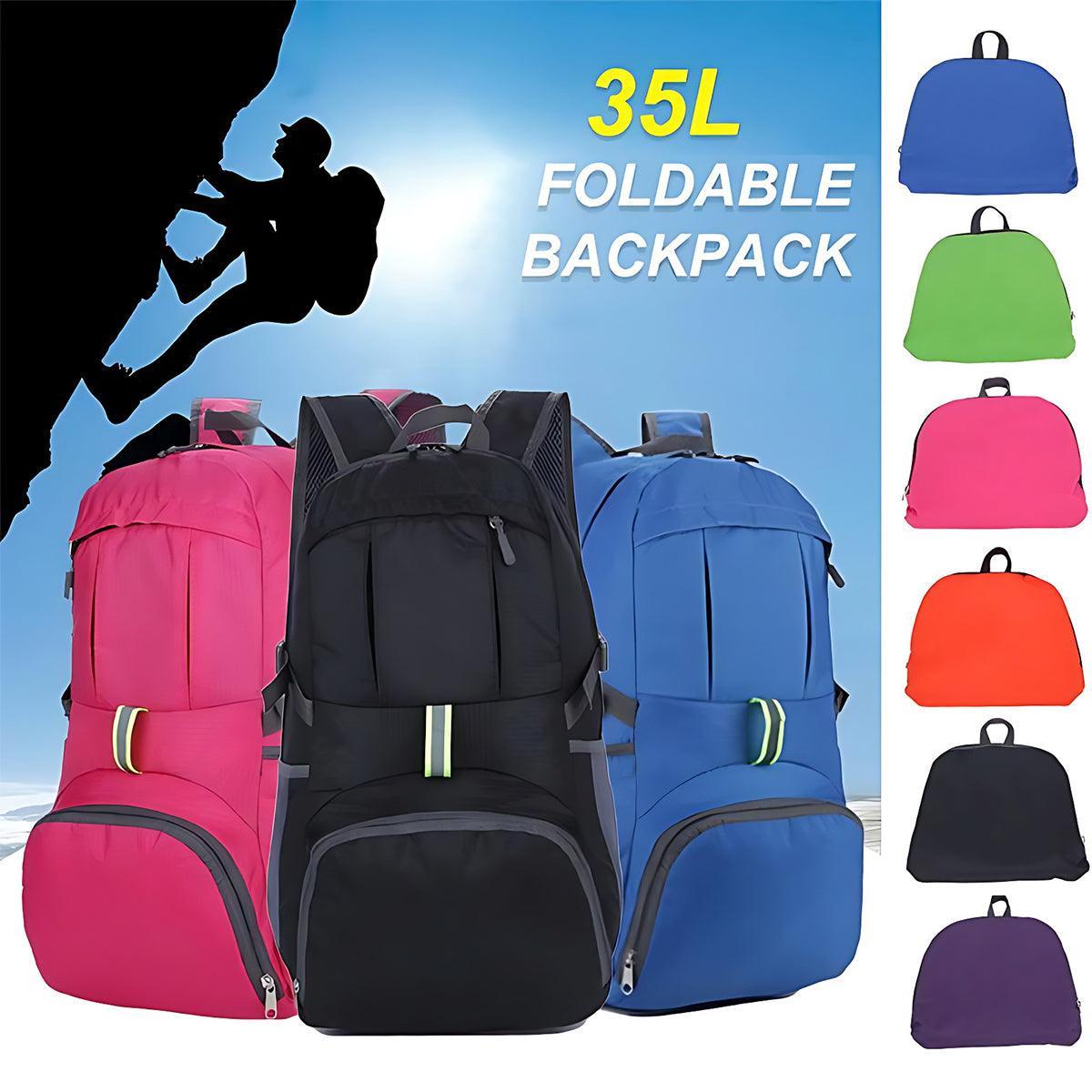 35L Light Foldable Outdoor Sports Backpack Camping Hiking Travel Bag - Orange