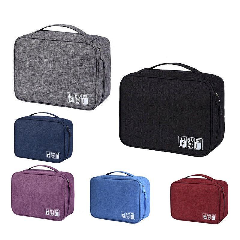 Cable Organizer Bag Charger USB Electronic Accessories Storage Travel Case - Grey