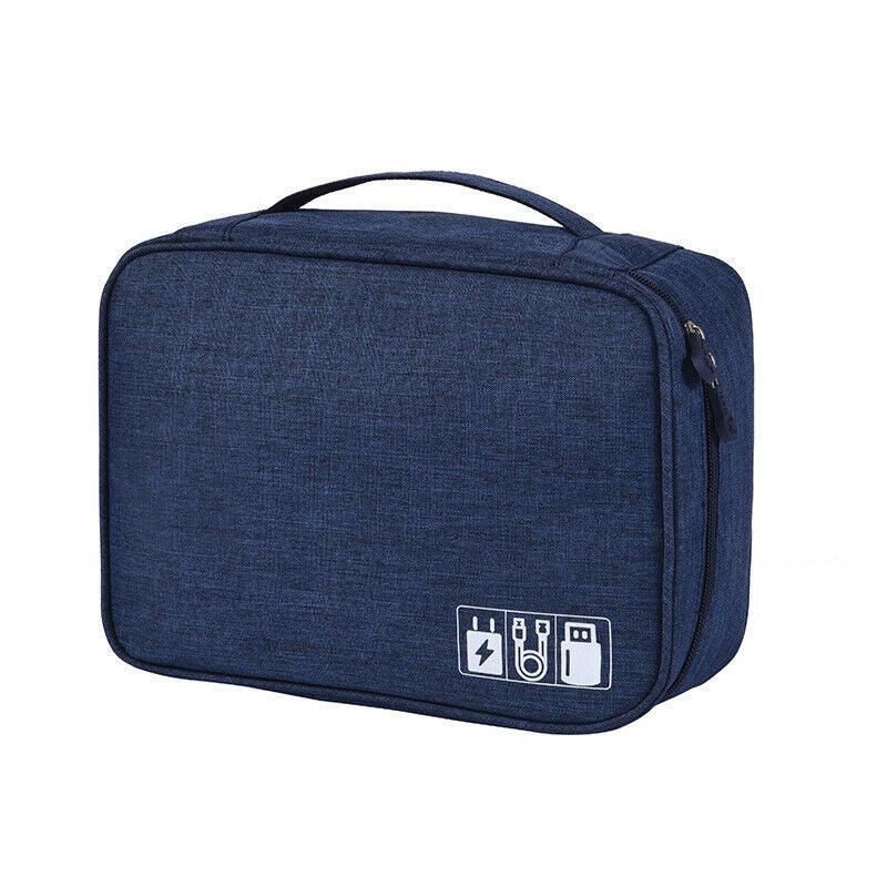 Cable Organizer Bag Charger USB Electronic Accessories Storage Travel Case - Grey