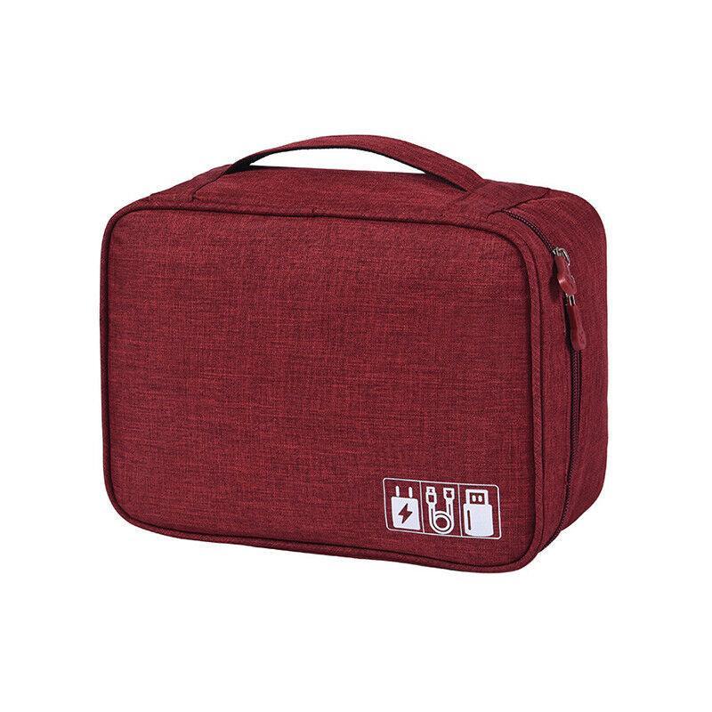 Cable Organizer Bag Charger USB Electronic Accessories Storage Travel Case - Grey