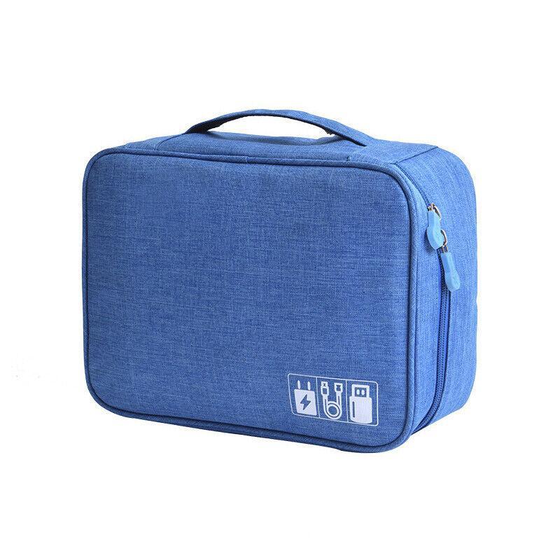 Cable Organizer Bag Charger USB Electronic Accessories Storage Travel Case - Grey