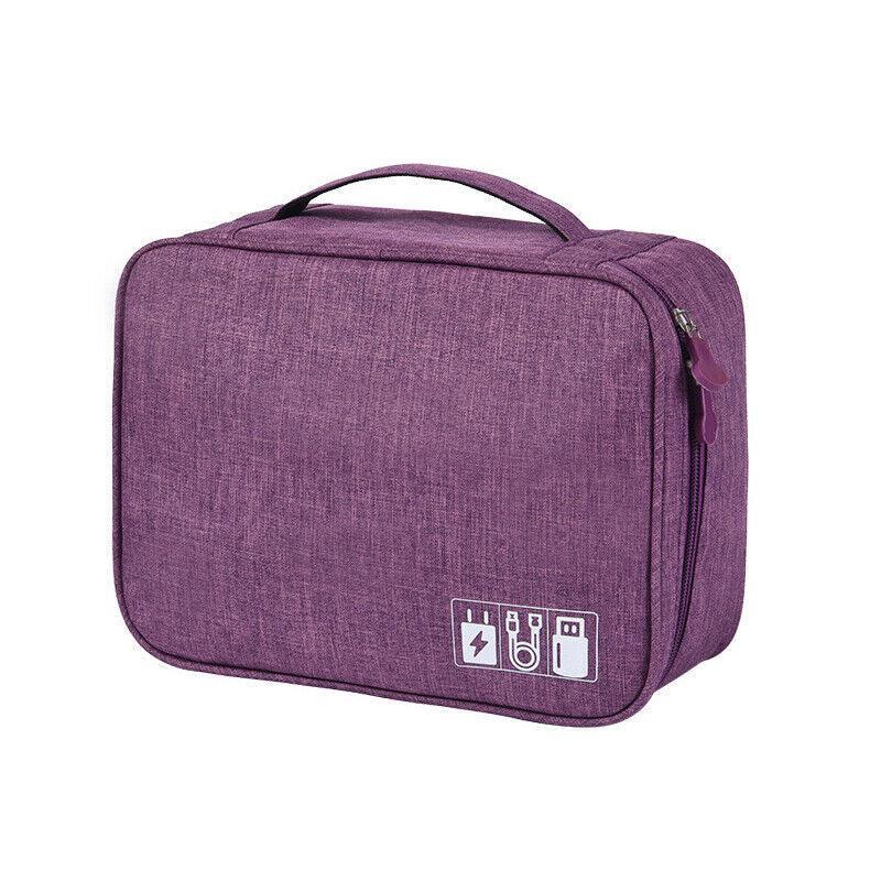 Cable Organizer Bag Charger USB Electronic Accessories Storage Travel Case - Sky Blue