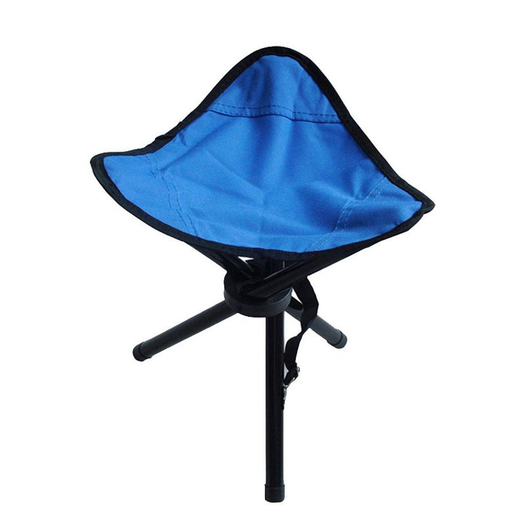 Folding Portable Beach Chair Fishing Stool Outdoor Lightweight Camping Chair - Blue