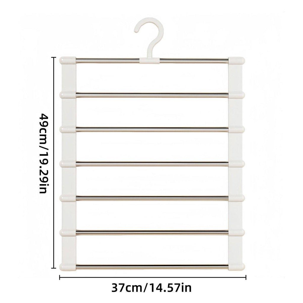 2pcs Multifunctional Folding Trouser Rack Multi Layer Storage Hanging Clothes