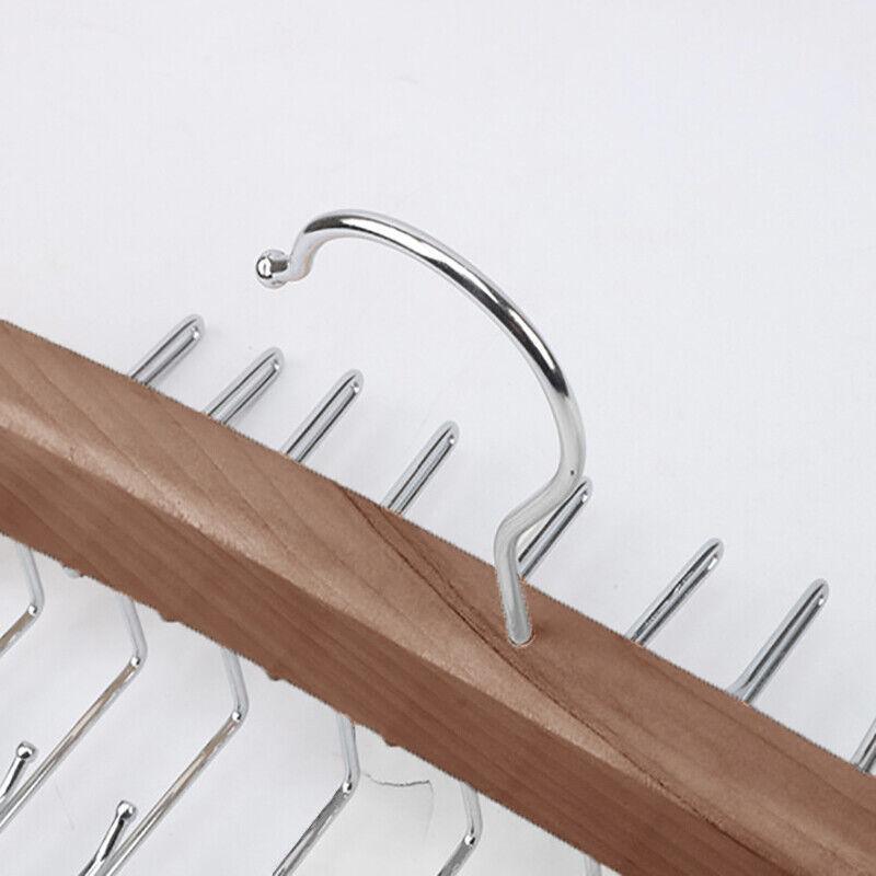 Tie Belt Scarf 24 Hooks Hanger Rack Clip Organiser Holder Storage Wood - Black