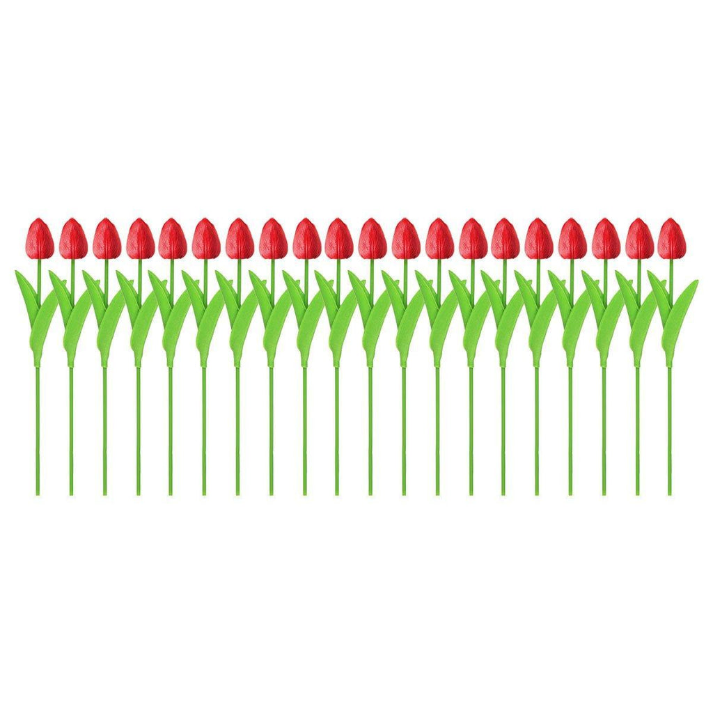 20PCS Real Touch Artificial Tulip Bouquet Fake Flowers for Home Wedding Decor - Pink