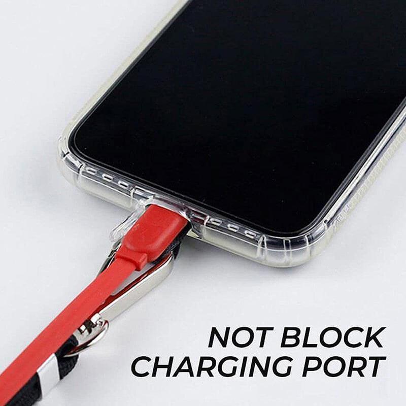 Adjustable Phone Lanyard with Patch for Most Cases Neck Strap Holder - Red
