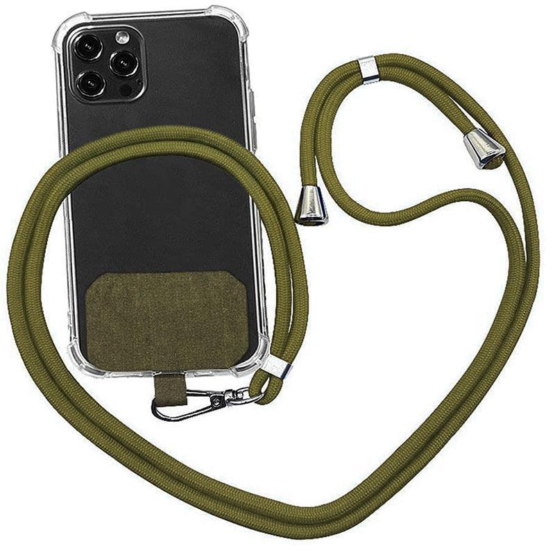 Adjustable Phone Lanyard with Patch for Most Cases Neck Strap Holder - Red