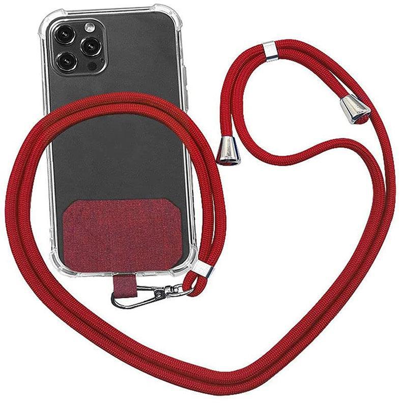 Adjustable Phone Lanyard with Patch for Most Cases Neck Strap Holder - Orange