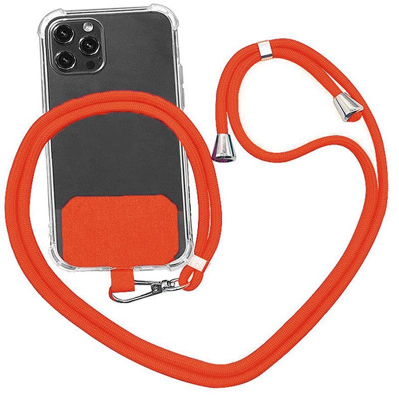 Adjustable Phone Lanyard with Patch for Most Cases Neck Strap Holder - Wine Red