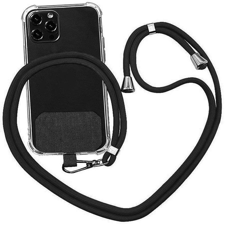 Adjustable Phone Lanyard with Patch for Most Cases Neck Strap Holder - Wine Red