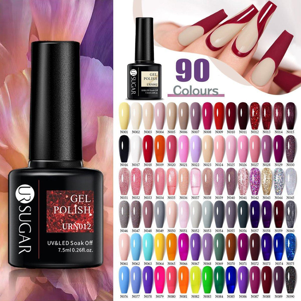 Glitter Nail Gel Polish UV LED Soak Off Varnish Colour Manicure Top Base Coat - UR-10