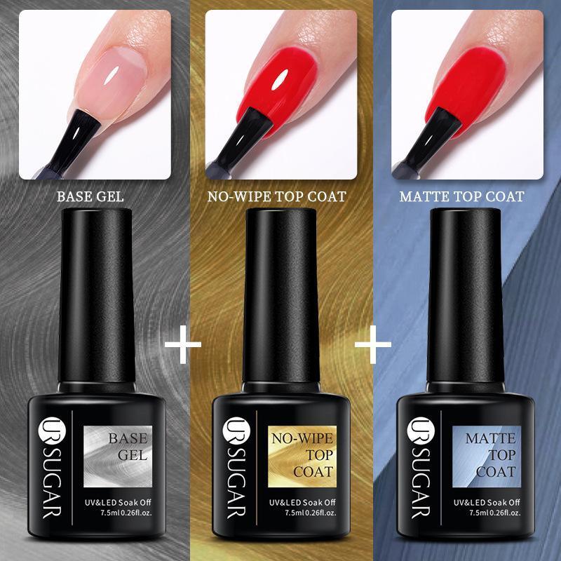 Glitter Nail Gel Polish UV LED Soak Off Varnish Colour Manicure Top Base Coat - UR-13