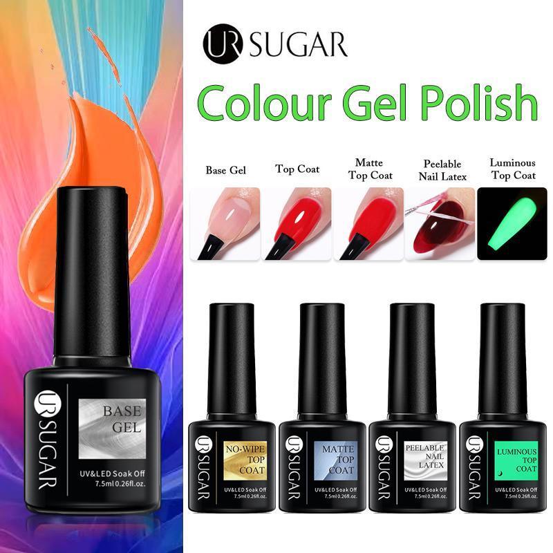 Glitter Nail Gel Polish UV LED Soak Off Varnish Colour Manicure Top Base Coat - UR-82