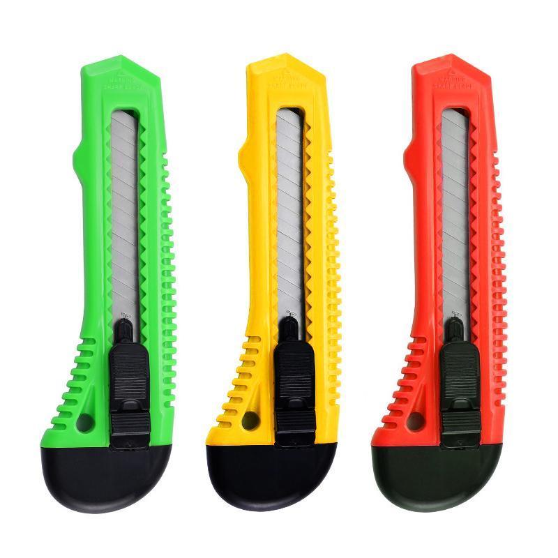 1/2/3PCS Utility Stanley Knife With Blades Blade Retractable Heavy Duty Box Cutter - Green-1PC