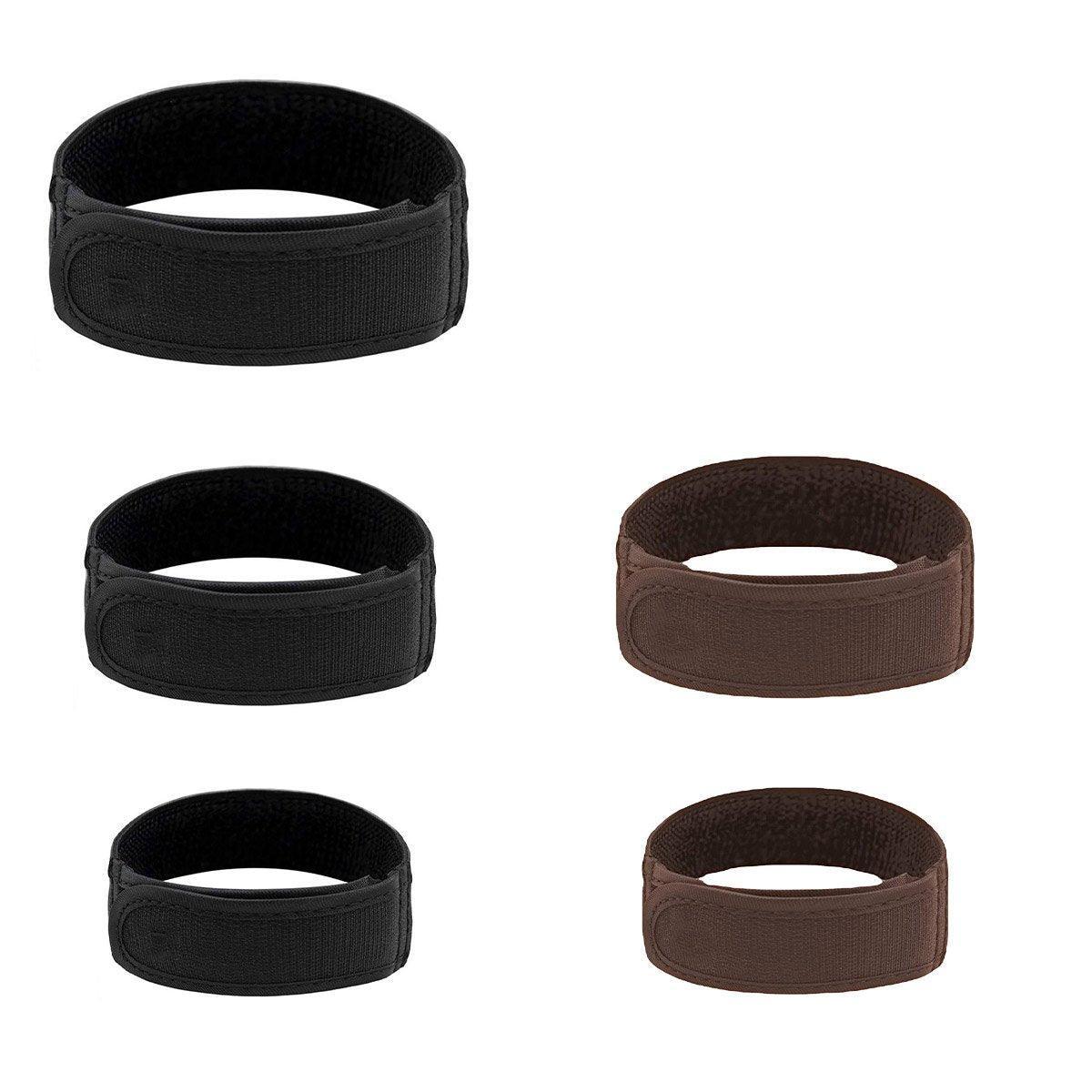 Adjustable Elastic Nylon Belt No Buckle Velcro Leisure Convenient Waistband - Black-S