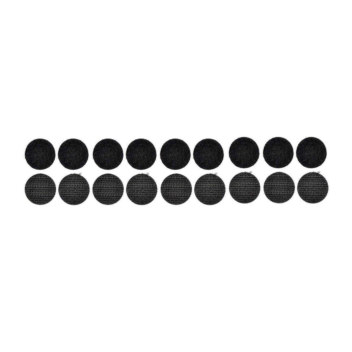 Strong Sticky Round Self Adhesive Dots DIY Bond Tape No Mark Fasteners - Black 20Pairs - 20mm