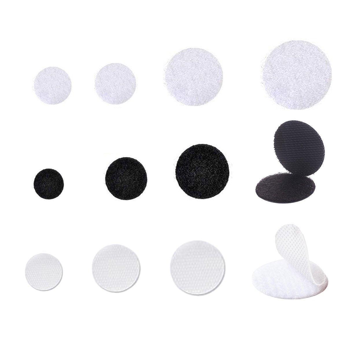 Strong Sticky Round Self Adhesive Dots DIY Bond Tape No Mark Fasteners - White 4Pairs - 50mm