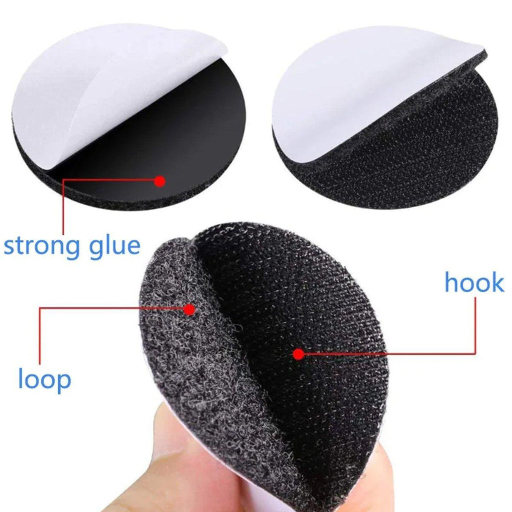 Strong Sticky Round Self Adhesive Dots DIY Bond Tape No Mark Fasteners - White 4Pairs - 50mm