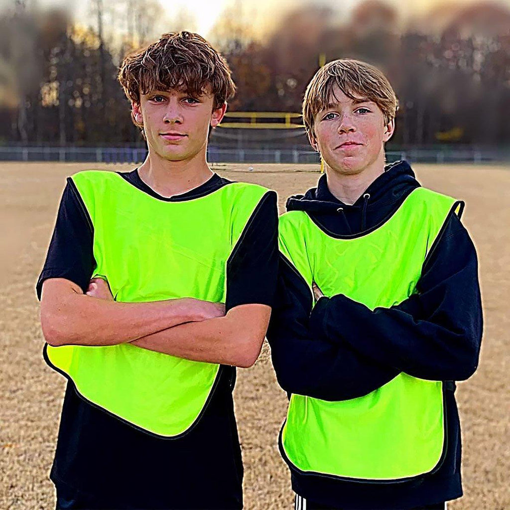 6X Sports Training Bibs Soccer Vests Group Team Bibs Basketball Cricket Football - Lake Blue-M
