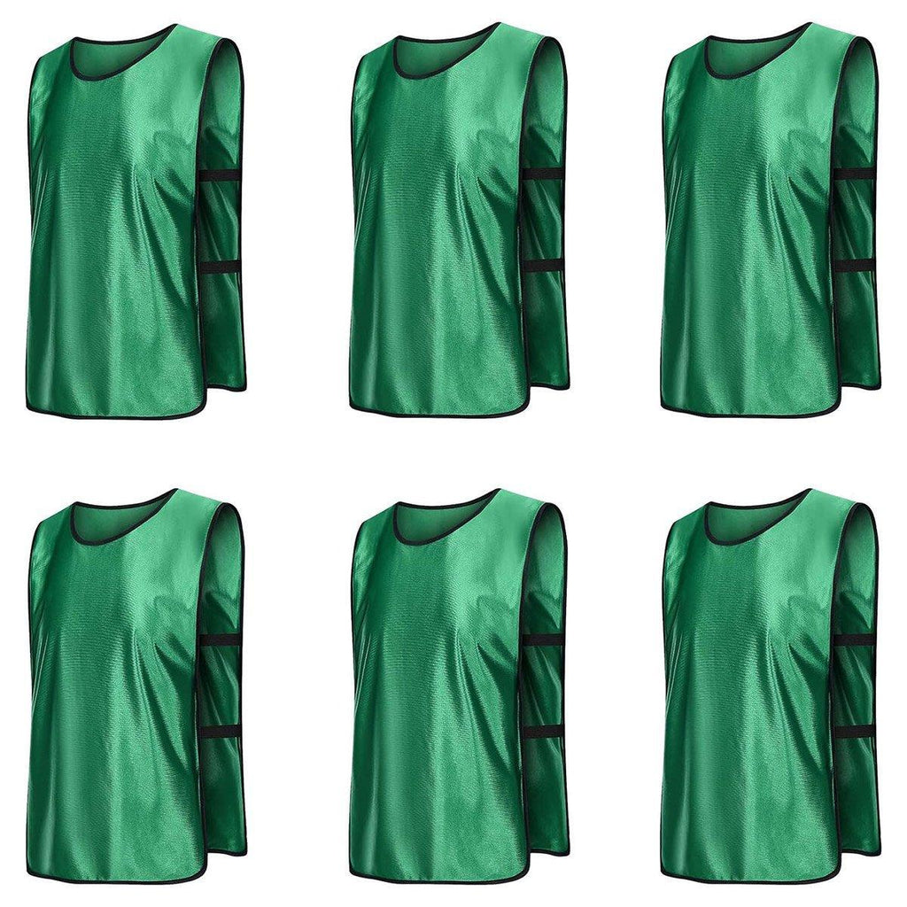 6X Sports Training Bibs Soccer Vests Group Team Bibs Basketball Cricket Football - Fluorescent Green-S