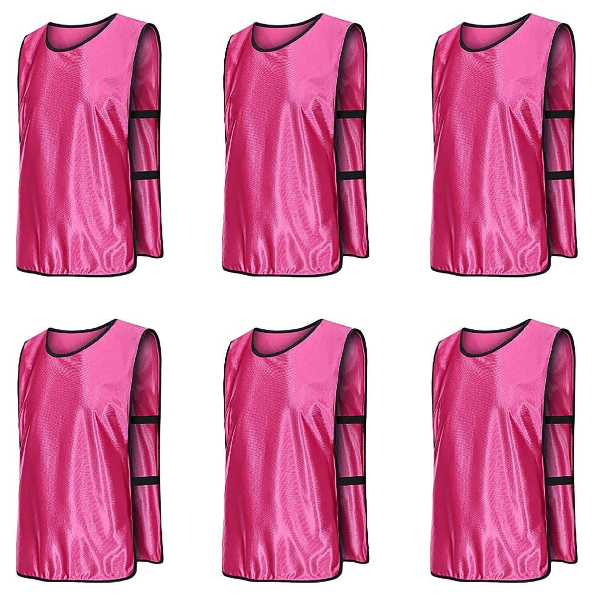 6X Sports Training Bibs Soccer Vests Group Team Bibs Basketball Cricket Football - Grass Green-S