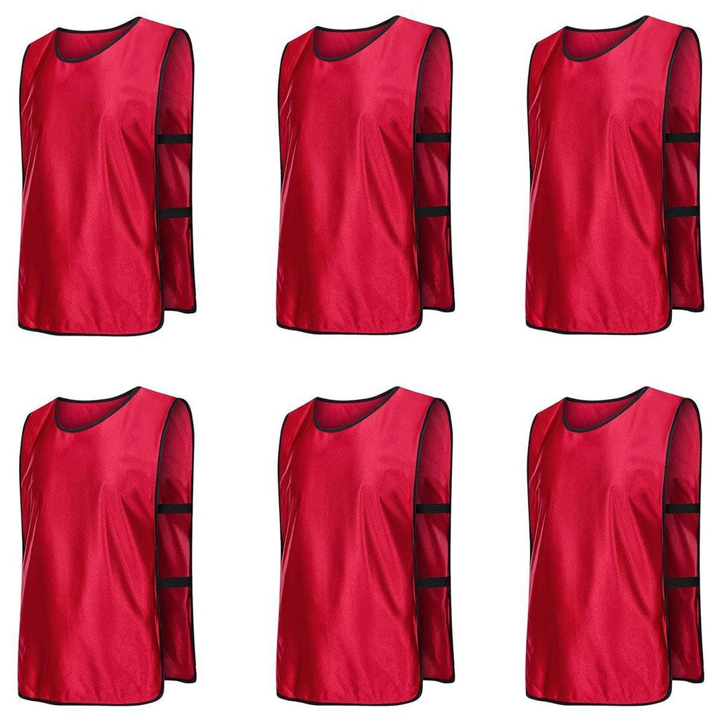 6X Sports Training Bibs Soccer Vests Group Team Bibs Basketball Cricket Football - Lake Blue-S