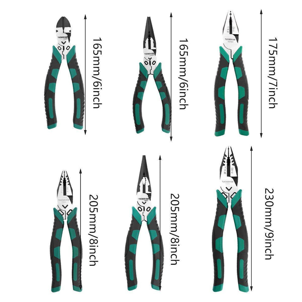 Labor-Saving Multi-Functional Tiger Pliers Flat Needle-Nose Diagonal Wire Pliers - Wire cutters-8inch
