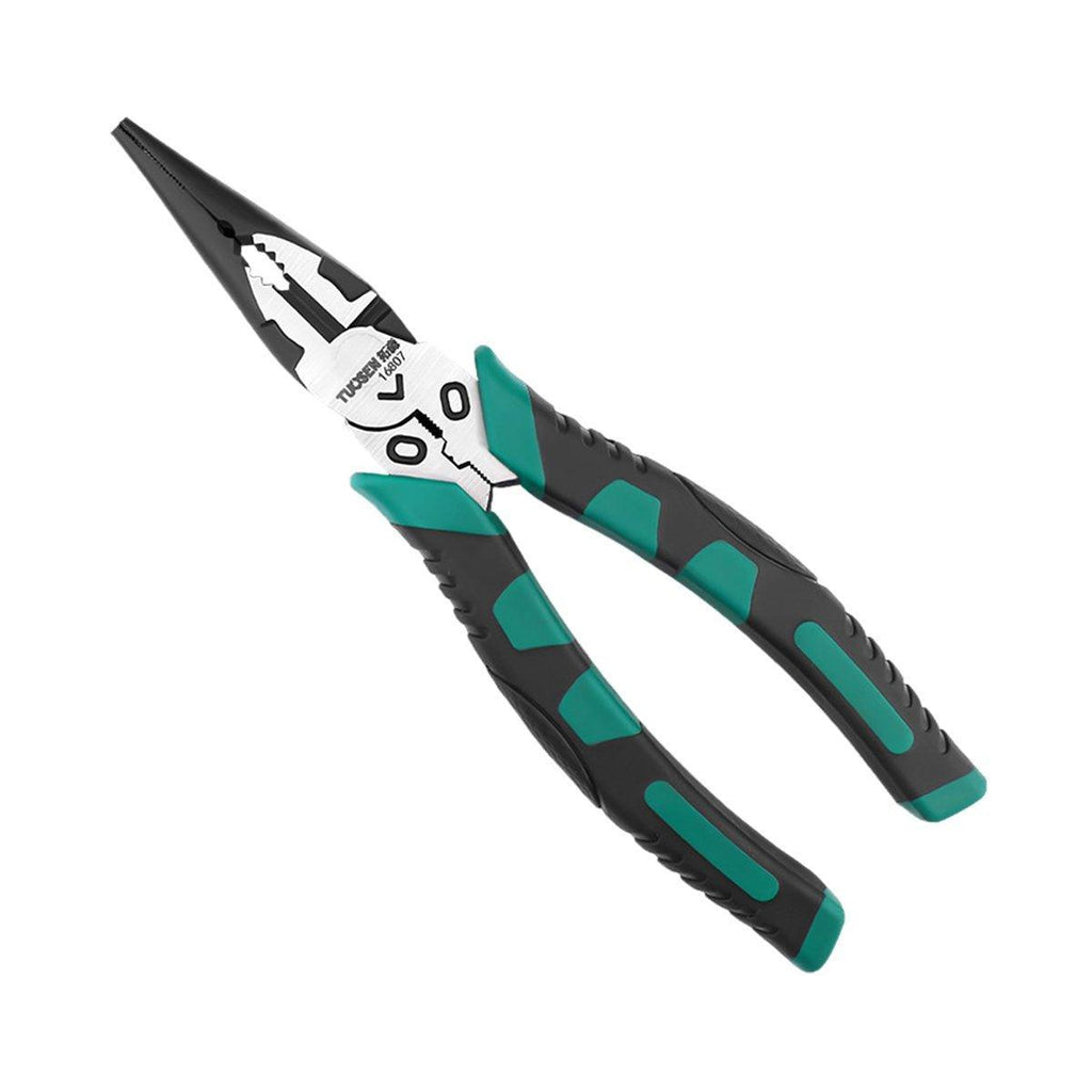 Labor-Saving Multi-Functional Tiger Pliers Flat Needle-Nose Diagonal Wire Pliers - Wire cutters-9inch