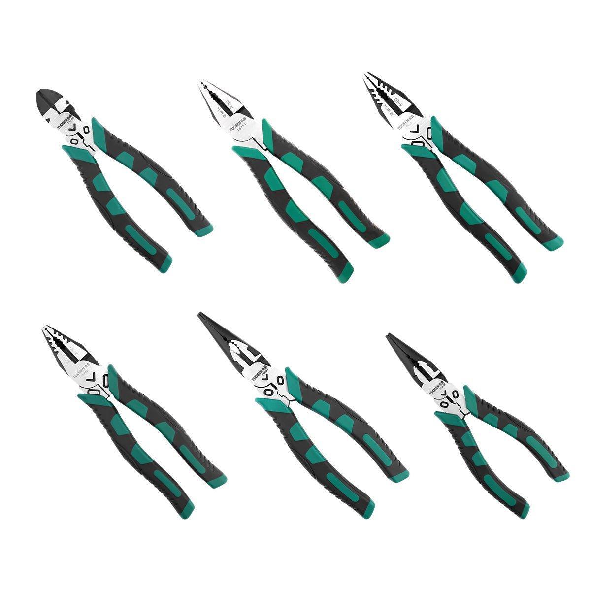 Labor-Saving Multi-Functional Tiger Pliers Flat Needle-Nose Diagonal Wire Pliers - Diagonal cutting pliers-6inch