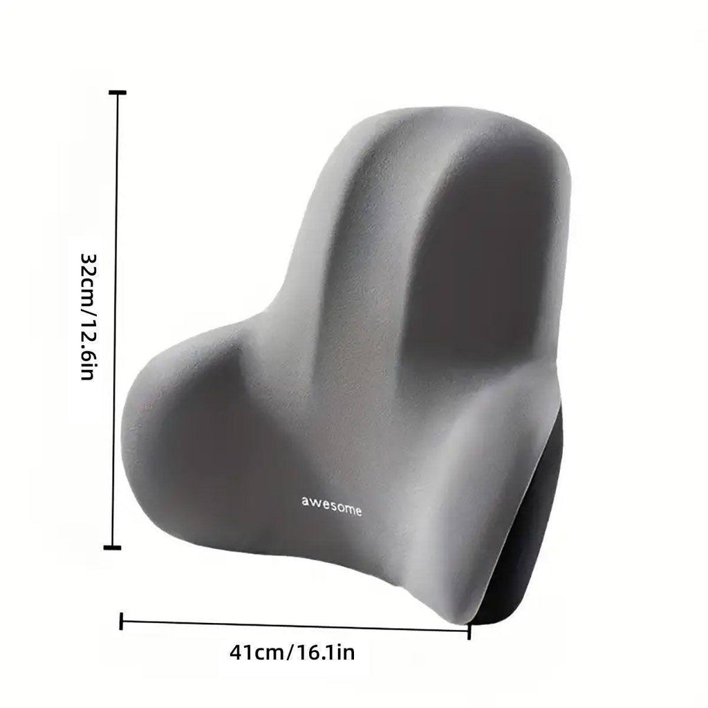 Office Chair Back Support Lumbar Cushion Seat Memory Foam Lumbar Pillow Comfort - Black