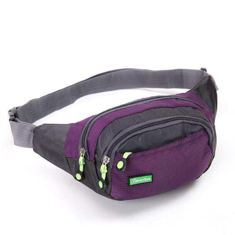 Fanny Pack Zip Pouch Hiking Climbing Sport Bum Waist Bag - Black